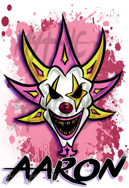 H052 Digitally Airbrush Painted Personalized Custom ICP Clown  Drawstring Backpack