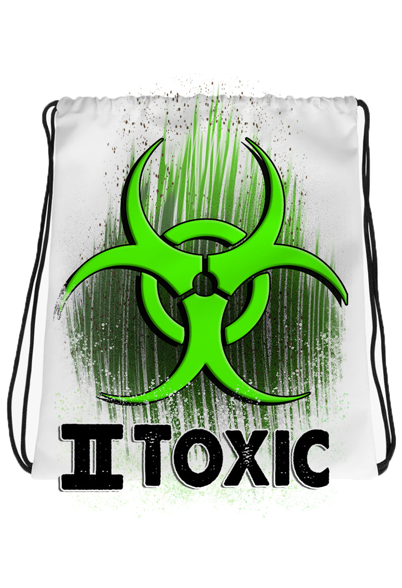 H059 Digitally Airbrush Painted Personalized Custom Toxic Drawstring Backpack