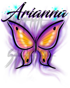 I002 Digitally Airbrush Painted Personalized Custom butterfly Drawstring Backpack