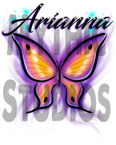 I002 Personalized Airbrush Butterfly Tee Shirt