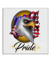 I003 Personalized Airbrush American Flag Bald Eagle Ceramic Coaster