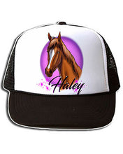 I004 Personalized Airbrush Horse Snapback Trucker Hat