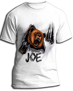 I006 Personalized Airbrush Angry Bear Tee Shirt