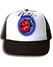 I007 Personalized Airbrush Ladybug Snapback Trucker Hat