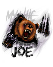 I006 Digitally Airbrush Painted Personalized Custom angry bear ripping claw Drawstring Backpack