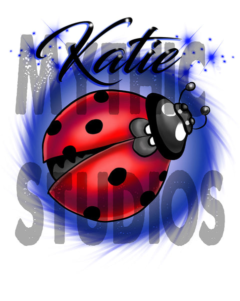 I007 Personalized Airbrush Ladybug License Plate Tag