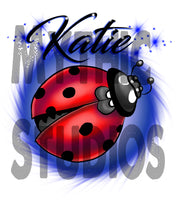 I007 Personalized Airbrush Ladybug Hoodie Sweatshirt