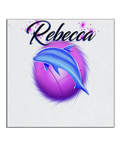 I010 Personalized Airbrush Dolphin Ceramic Coaster