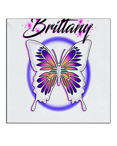 I012 Personalized Airbrush Butterfly Ceramic Coaster