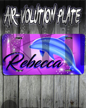 I010 Personalized Airbrush Dolphin License Plate Tag