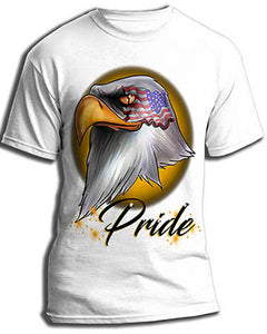 I013 Personalized Airbrush American Flag Bald Eagle Tee Shirt