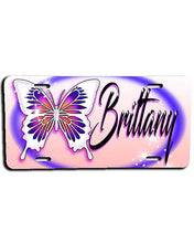 I012 Personalized Airbrush Butterfly License Plate Tag