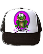 I015 Personalized Airbrush Frog Snapback Trucker Hat