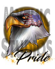 I013 Personalized Airbrush American Flag Bald Eagle Tee Shirt