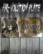 I014 Personalized Airbrush Tiger And Cubs License Plate Tag