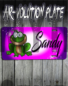 I015 Personalized Airbrush Frog License Plate Tag