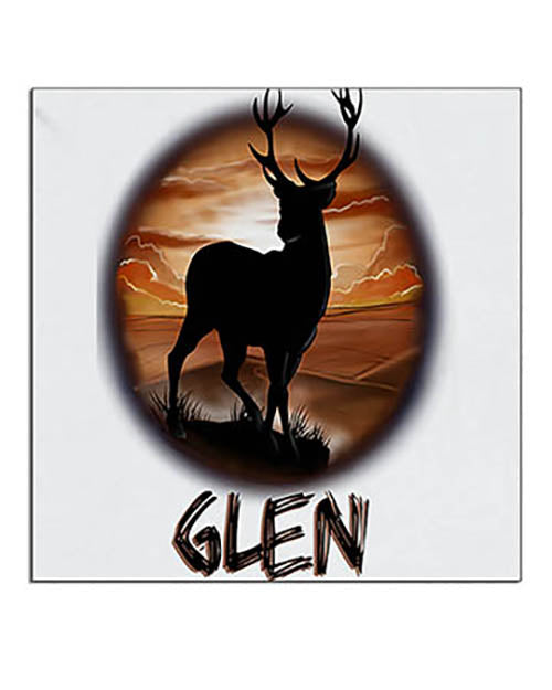 I019 Personalized Airbrush Deer Hunting Ceramic Coaster