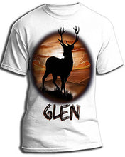 I019 Personalized Airbrush Deer Hunting Tee Shirt