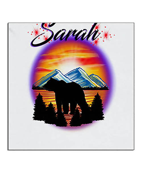 I020 Personalized Airbrush Bear Ceramic Coaster