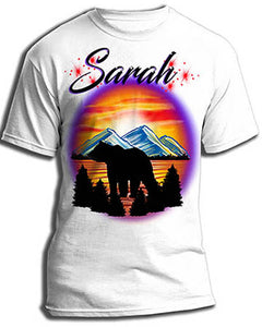 I020 Personalized Airbrush Bear Tee Shirt