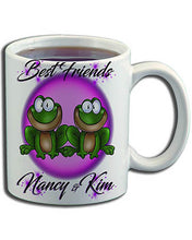 I022 Personalized Airbrush Best Friend Frogs Ceramic Coffee Mug