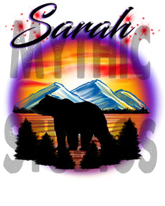 I020 Personalized Airbrush Bear Tee Shirt