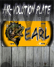 I021 Personalized Airbrush Bass Fishing License Plate Tag