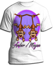 I023 Personalized Airbrush Best Friend Monkeys Tee Shirt