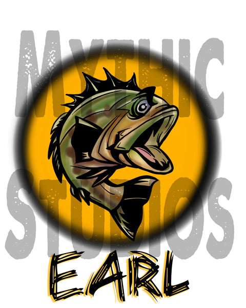 I021 Personalized Airbrush Bass Fishing Hoodie Sweatshirt Ceramic Coffee Mug
