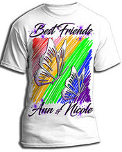 I024 Personalized Airbrush Best Friend Butterflies Tee Shirt