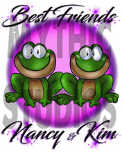 I022 Personalized Airbrush Best Friend Frogs Ceramic Coffee Mug