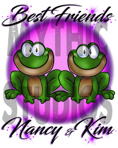 I022 Personalized Airbrush Best Friend Frogs Ceramic Coffee Mug