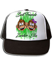 I027 Personalized Airbrush Monkeys Snapback Trucker Hat