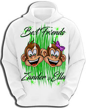 I027 Personalized Airbrush Monkeys Hoodie Sweatshirt