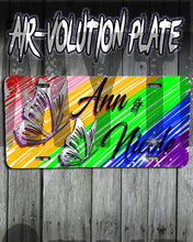 I024 Personalized Airbrush Best Friend Butterflies License Plate Tag