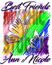 I024 Personalized Airbrush Best Friend Butterflies License Plate Tag