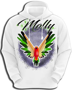 I029 Personalized Airbrush Bird Hoodie Sweatshirt