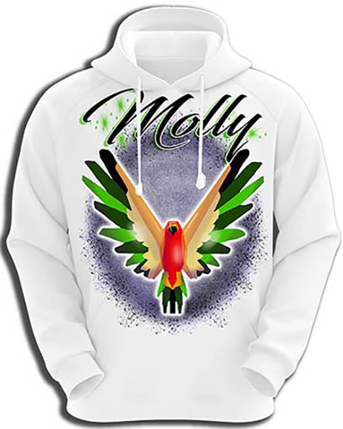 I029 Personalized Airbrush Bird Hoodie Sweatshirt