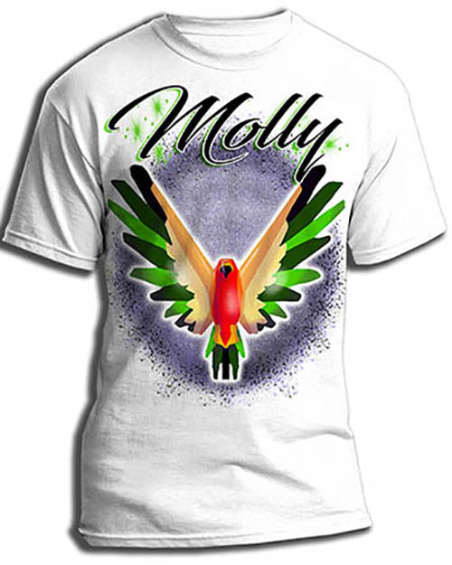 I029 Personalized Airbrush Bird Kids and Adult Tee Shirt