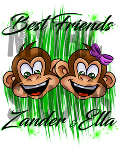 I027 Personalized Airbrush Monkeys Snapback Trucker Hat
