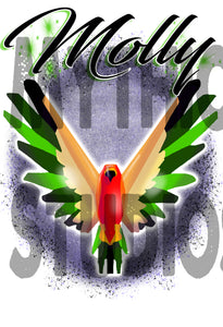 I029 Personalized Airbrush Bird License Plate Tag