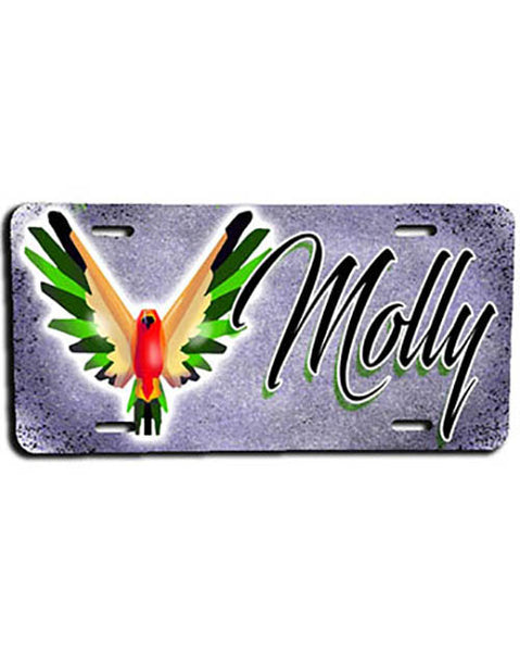 I029 Personalized Airbrush Bird License Plate Tag