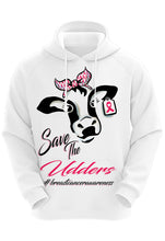 I033 Digitally Airbrush Painted Personalized Custom Cow  Adult and Kids Hoodie Sweatshirt