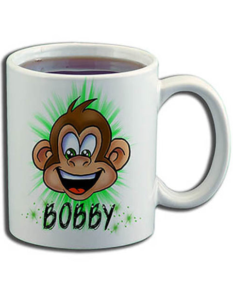 LB008 Personalized Airbrush Monkey Ceramic Coffee Mug