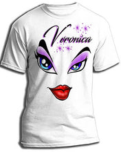 LB012 custom personalized airbrush Brat Diva Tee Shirt Eyes and Lips