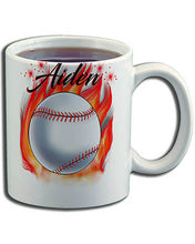 LG001 Personalized Airbrushed Baseball Ceramic Coffee Mug