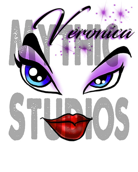 LB012 Personalized Airbrush Brat Diva Eyes and Lips Ceramic Coffee Mug