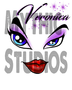 LB012 Personalized Airbrush Brat Diva Eyes and Lips Snapback Trucker Hat