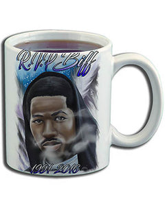 X004 Personalized Airbrush Portrait Ceramic Coffee Mug