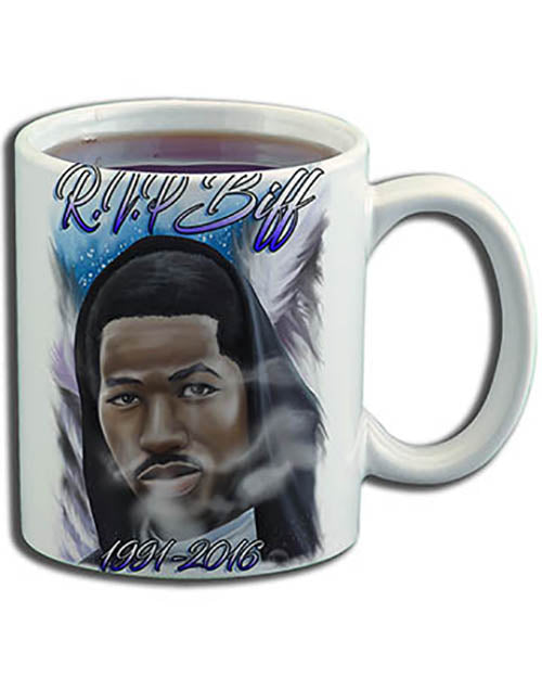 X004 Personalized Airbrush Portrait Ceramic Coffee Mug